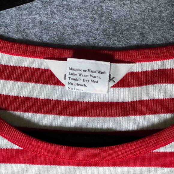 Misook Women's Sleeveless Knit Pullover Tank Top Red White Striped Size M - Picture 3 of 6